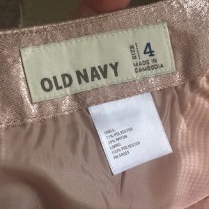 Old Navy Rose Gold Metallic Mini-Skirt